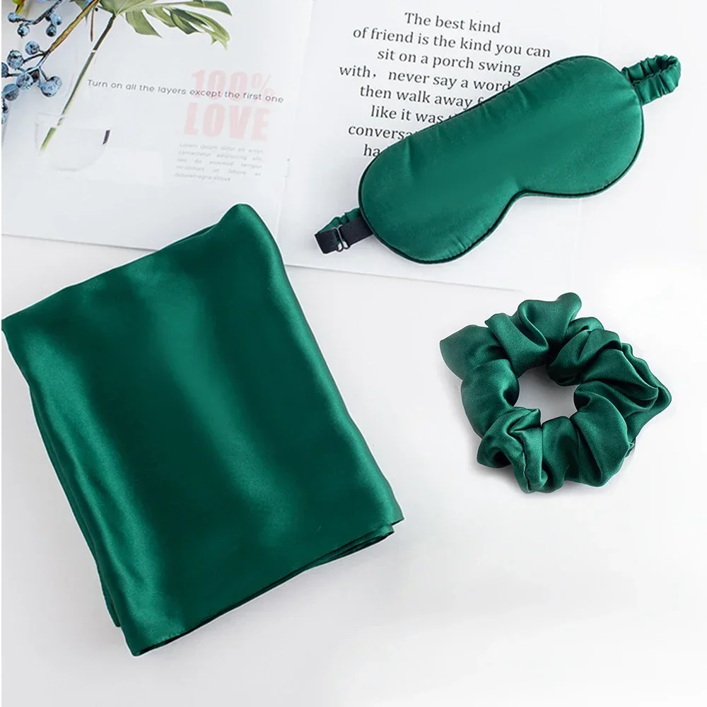 Silk Pillowcase Set - Ensemble de taie d'oreiller, masque de