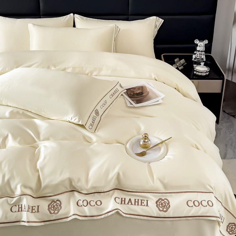 Silk Pillowcase Set - InjLike-Ensemble de Literie en Satin Blanc