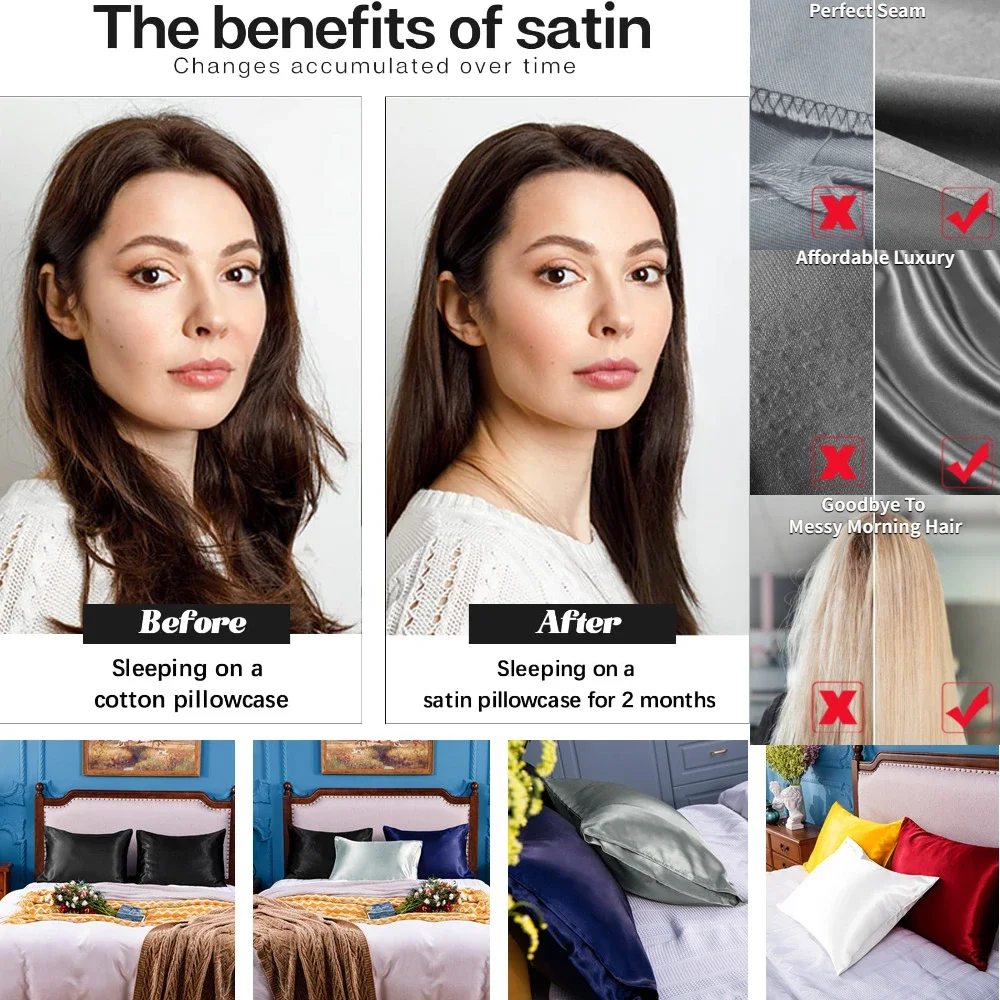 Taies d'oreiller en satin avec - Silk Pillowcase Set avis et prix