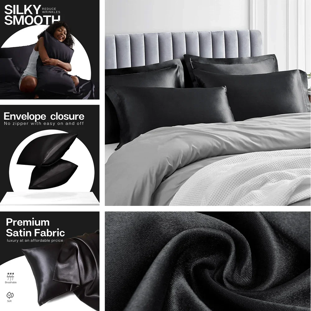 Taies d'oreiller en satin avec - Silk Pillowcase Set avis et prix