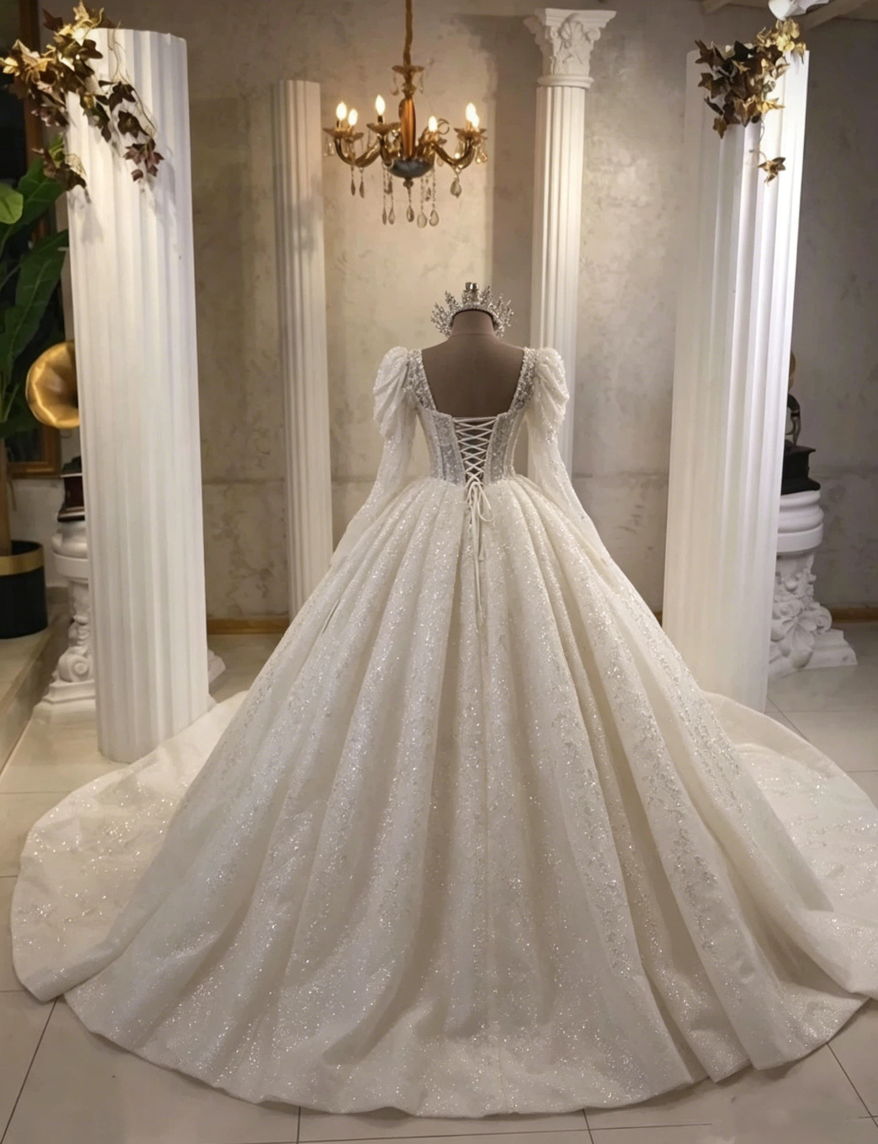 Robe de mariée de luxe scintil - Crystal Ball Decor avis et prix