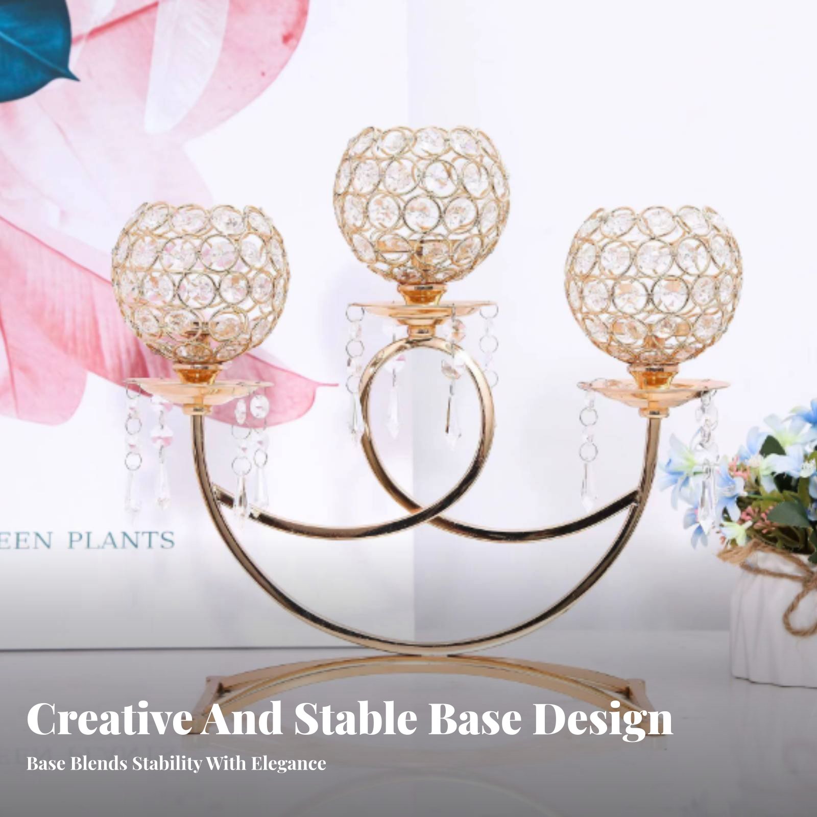 Porte-bougie en métal vintage, - Crystal Ball Decor avis et prix